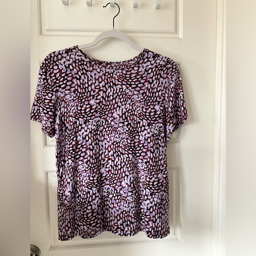 Nine West - Stylish Purple Patterned Women's Top